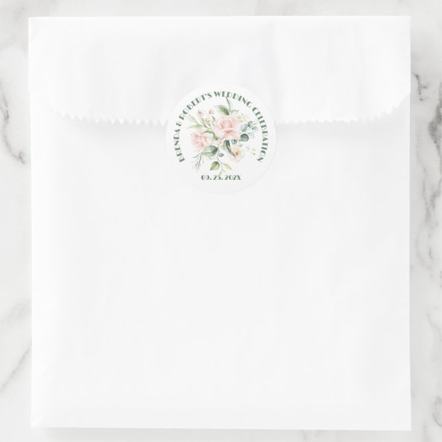 Roses Bouquet Runder Aufkleber (Tasche)