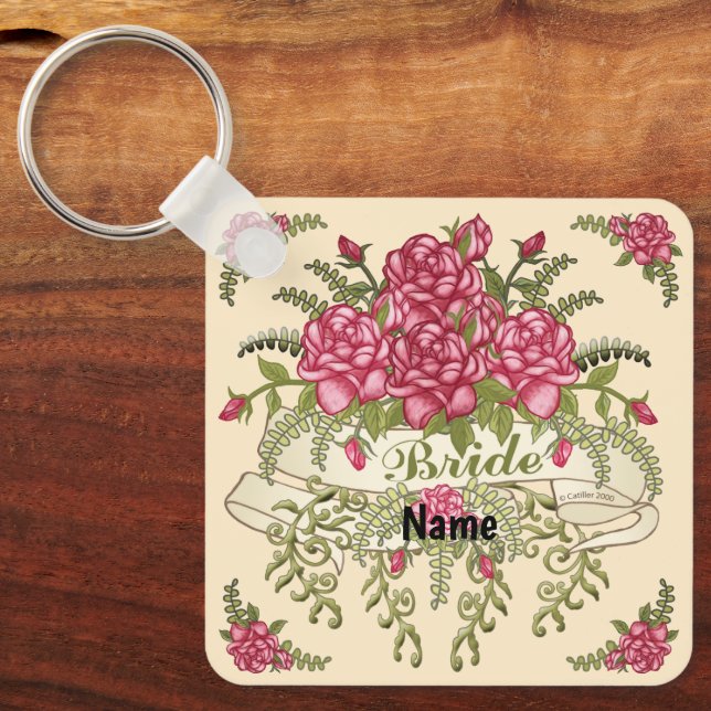 Roses Braut Hochzeitsanhänger Schlüsselanhänger (Vorderseite)