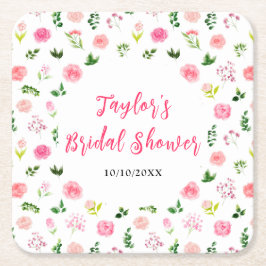 Roses Brautparty Rechteckiger Pappuntersetzer