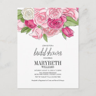 Roses Bridal Dusche Einladung Postkarte