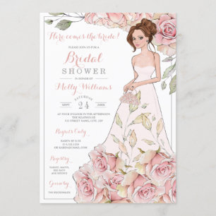 Roses Bride Brautparty Einladung
