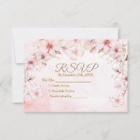 Roses Butterfly Quinceañera Crown Rsvp Card