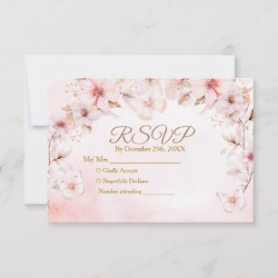 Roses Butterfly Quinceañera Crown Rsvp Card Dankeskarte