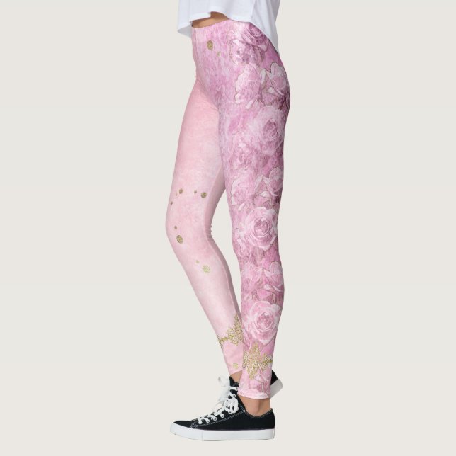 Roses Damask Grunge - Leggings (Links)