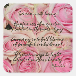 Roses Dream Gedicht Quadratischer Aufkleber