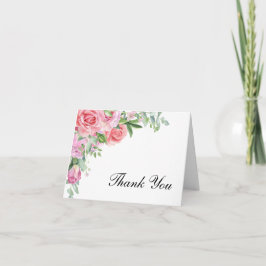 Roses Elegante Hochzeit Dankeskarte