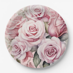 Roses Elegante Hochzeit Pappteller