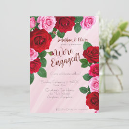 Roses Engagement Party Invitation Save The Date