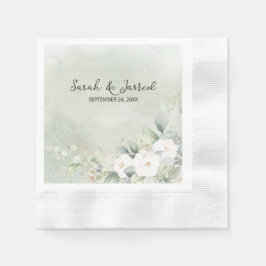 Roses Eucalyptus-Blätter Hochzeit Serviette