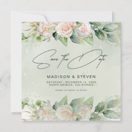 Roses Eukalyptus Greenerity Wedding Save The Date