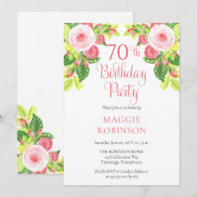 Roses Floral 70. Geburtstagsparty