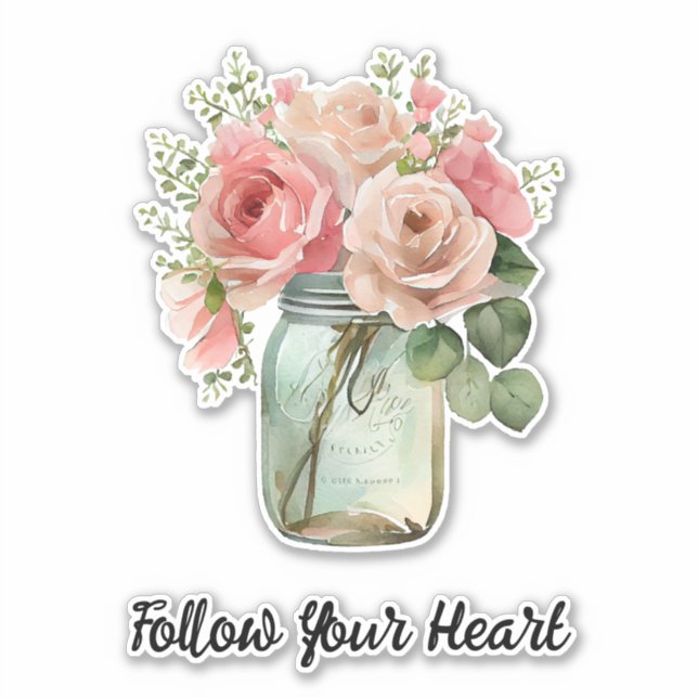 Roses Floral Aufkleber (Vorderseite)