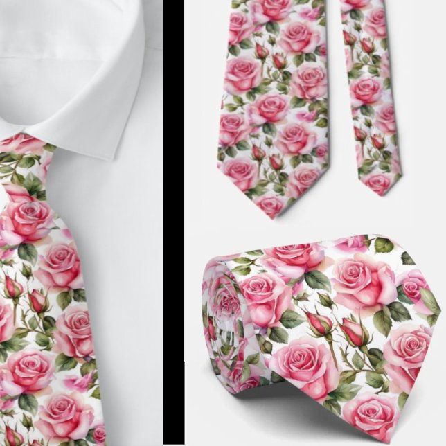 Roses Floral Blume Neck Tie Necktie Krawatte (Von Creator hochgeladen)