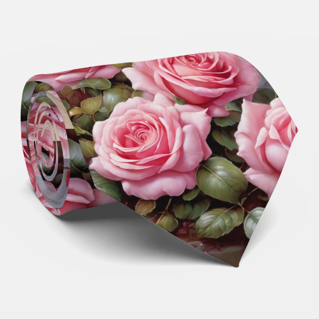 Roses Floral Blume Neck Tie Necktie Krawatte (Gerollt)