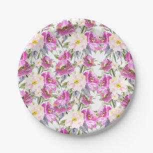 Roses Floral Pappteller