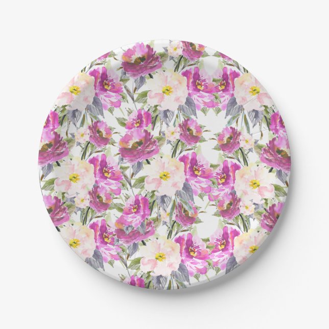 Roses Floral Pappteller (Vorderseite)