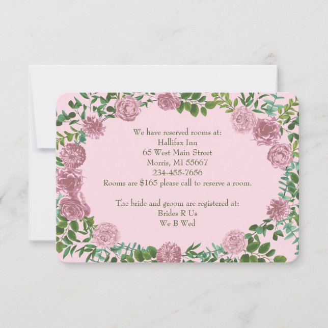 Roses Garden Spring Wedding Einladung (Vorderseite)