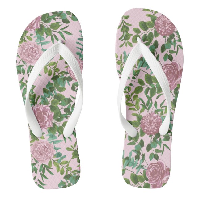 Roses Garden Spring Wedding Flip Flops (Fußbett)