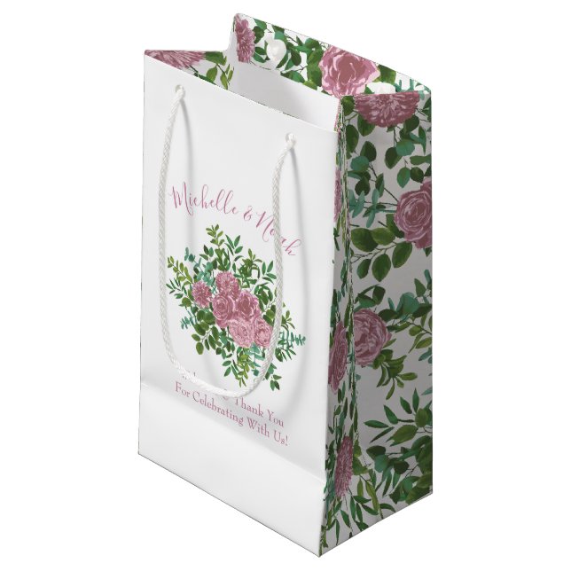 Roses Garden Spring Wedding Kleine Geschenktüte (Vorderseite Schrägansicht)