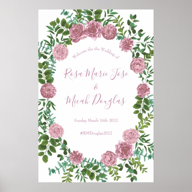 Roses Garden Spring Wedding Poster (Vorne)
