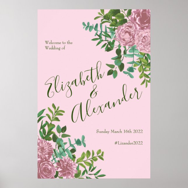 Roses Garden Spring Wedding Poster (Vorne)