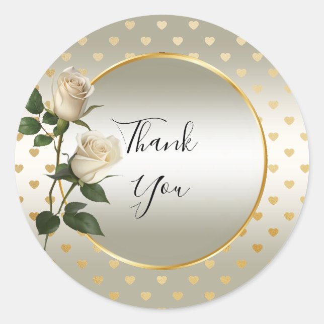 Roses Gold Hearts Sticker (Vorderseite)