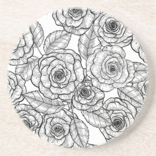 Roses hand drawn pattern getränkeuntersetzer