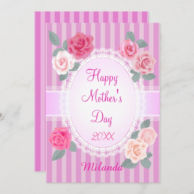 Roses Happy Mother Day Karte (Vorne/Hinten)