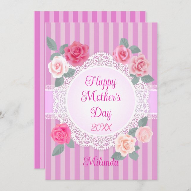 Roses Happy Mother Day Karte (Vorne/Hinten)