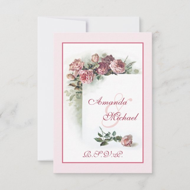 Roses Hochzeit RSVP (Vorderseite)
