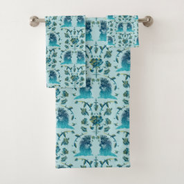 Roses In a Rough Patch Aqua Badhandtuch Set