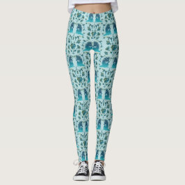 Roses In a Rough Patch Aqua Leggings