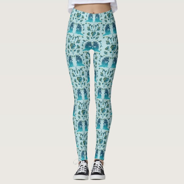 Roses In a Rough Patch Aqua Leggings (Vorderseite)