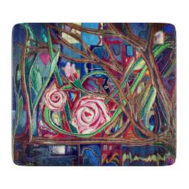 Roses, in the garden schneidebrett