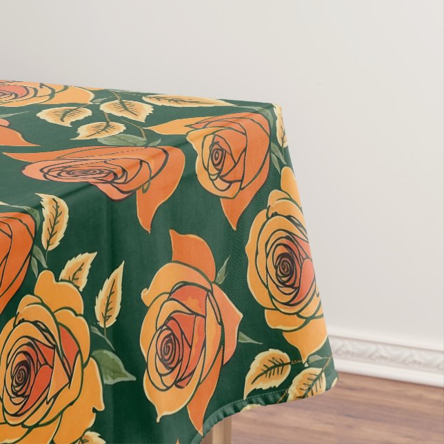 Roses In Various Shades Of Orange And Yellow  Tischdecke (Beispiel)