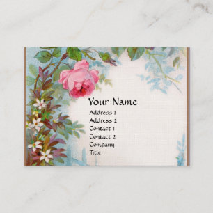 ROSES & JASMINES MONOGRAM GEM rosa Leinen Visitenkarte