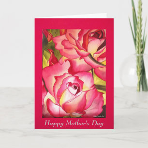 Roses Mother Day Art Card mit Gedicht Karte