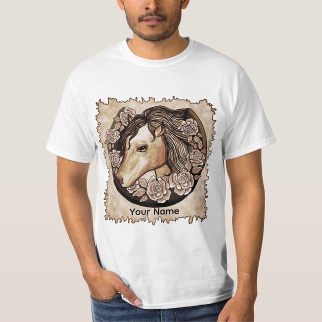 Roses Pferd   T-Shirt (Vorderseite)