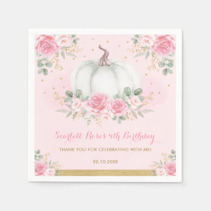 Roses Pumpkin Birthday Baby Duwer Favoriten Serviette