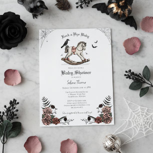 Roses Rocking Horse Gothic Baby Dusche Einladung