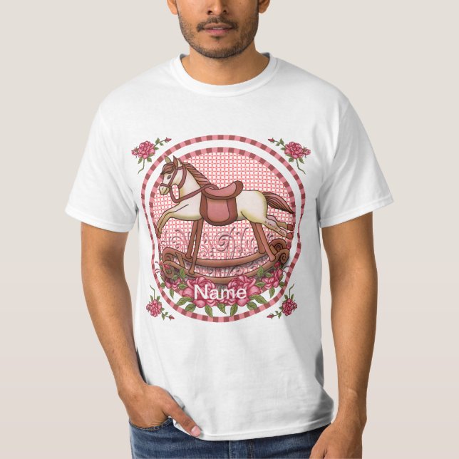 Roses Rocking Pferd T-Shirt (Vorderseite)