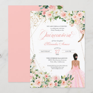 Roses Roses Blues Quinceanera Geburtstag Einladung