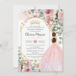 Roses Roses Blumenkleid Quinceañera Sweet 16 Einladung