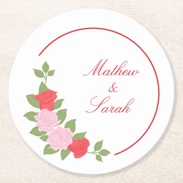 Roses Runder Pappuntersetzer (Vorderseite)
