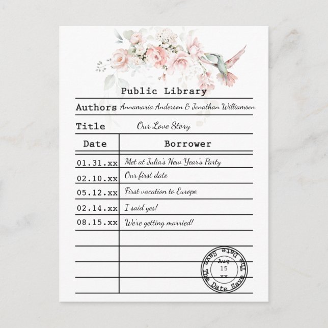 Roses Sage Green Blätter Hummingbird Postkarte (Vorderseite)