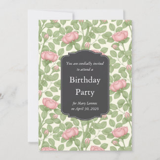 Roses Secret Garden Elfenbein Geburtstag Einladung