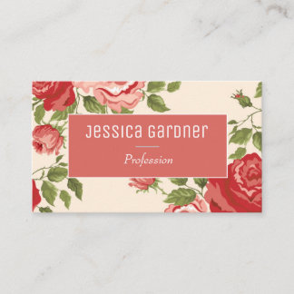 Roses Shabby Chic Elegante Feminine Visitenkarte