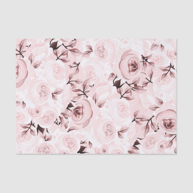 Roses Shabby Chic Glam Elegantes Party Seidenpapier (Vorderseite)
