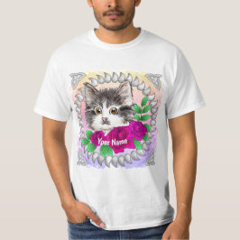 Roses Tuxedo Cat T-Shirt