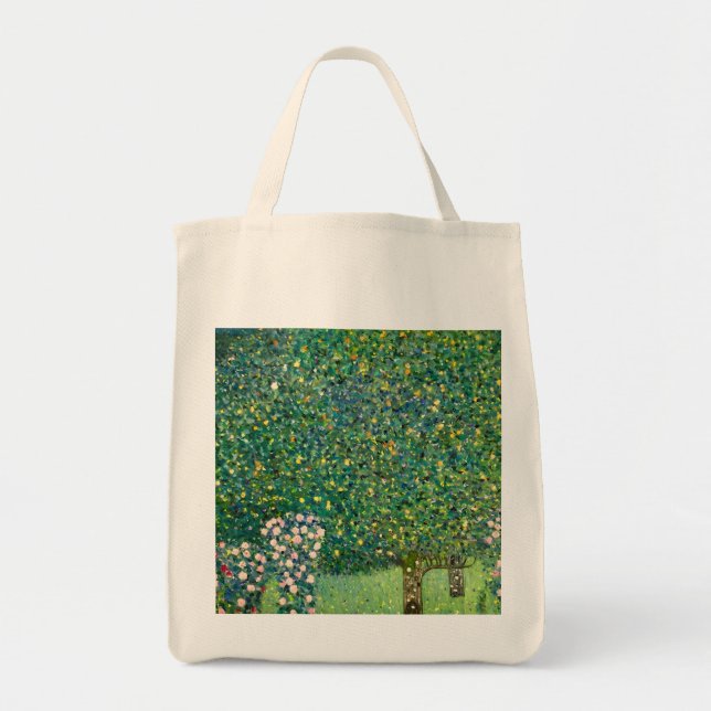 Roses Under the Trees Gustav Klimt Wall Art Print Tragetasche (Vorne)